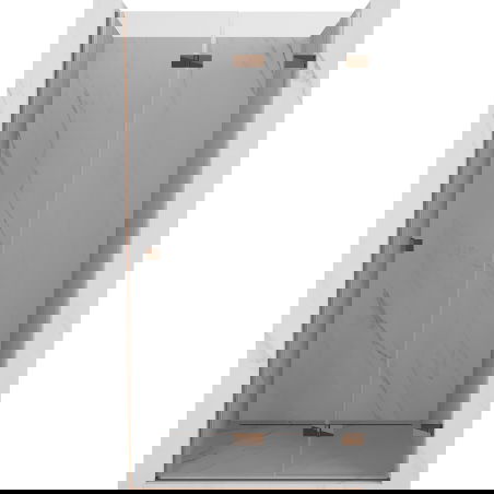 Mexen Lunar-F dvejų dalių dušo durys dešinės 85 cm, skaidrios, rožinis auksas - 836-085-000-60-00-P