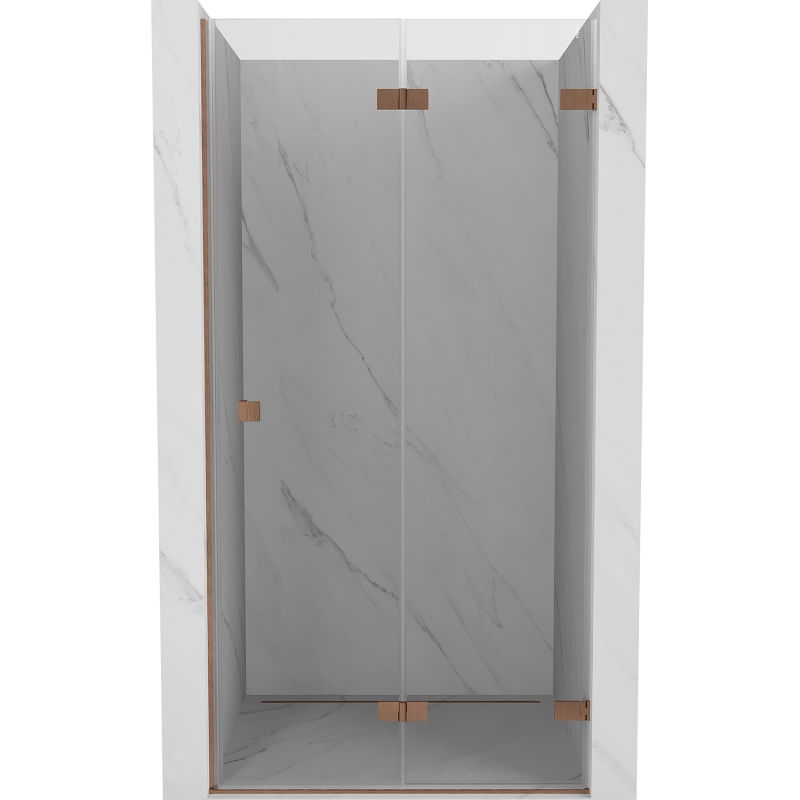 Mexen Lunar-F sulankstomos dešinės pusės dušo durys 70 cm, permatomos, šlifuotas varis - 836-070-000-65-00-P