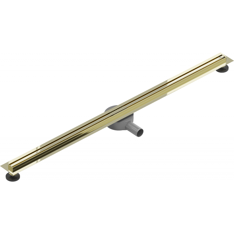 Mexen Flat 360° Slim rotacinio tipo linijinė drenažo sistema 130 cm, auksinė - 1541130