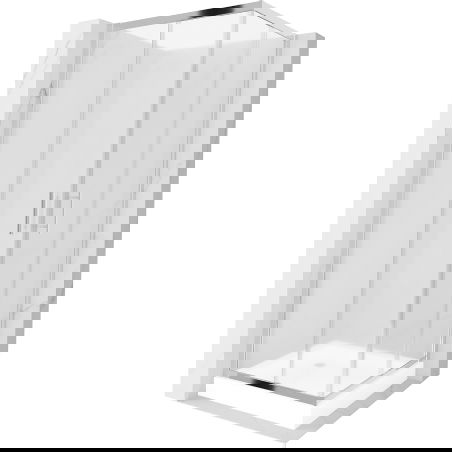 Mexen Rio kvadratinė dušo kabina 70 x 70 cm, matinė, chromas + Rio padėklas, baltas - 860-070-070-01-30-4510