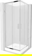 Mexen Rio kvadratinė dušo kabina 70 x 70 cm, matinė, chromas + padėklas, baltas - 860-070-070-01-30-4510
