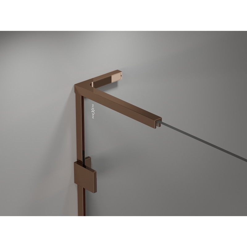 Mexen Lunar L dešinė pakreipiamos dušo durys 105 cm, skaidrios, rožinis auksas - 834L-105-000-60-00-P