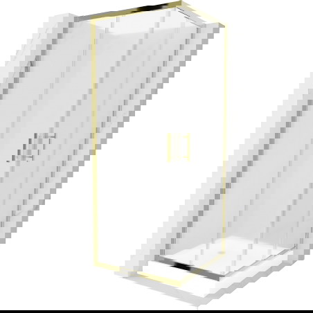 Mexen Rio kvadratinė dušo kabina 70 x 70 cm, matinė, auksinė + dušo padėklas, baltas - 860-070-070-50-30-4510