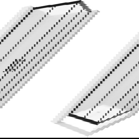 Mexen Rio kvadratinė dušo kabina 70 x 70 cm, šerkšnas, juoda + dušo padėklas, baltas - 860-070-070-70-30-4510