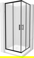 Mexen Rio kvadratinė dušo kabina 70 x 70 cm, šerkšnas, juoda + dušo padėklas, baltas - 860-070-070-70-30-4510