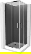 Mexen Rio kvadratinė dušo kabina 70 x 70 cm, grafitas, chromas + padėklas, baltas - 860-070-070-01-40-4510