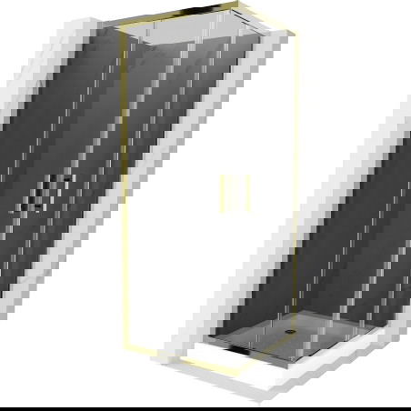 Mexen Rio kvadratinė 70 x 70 cm dušo kabina, grafito spalvos, aukso spalvos + padėklas, baltas - 860-070-070-50-40-4510