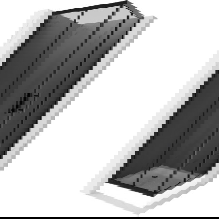 Mexen Rio kvadratinė dušo kabina 70 x 70 cm, grafitas, juoda + padėklas, balta - 860-070-070-70-40-4510