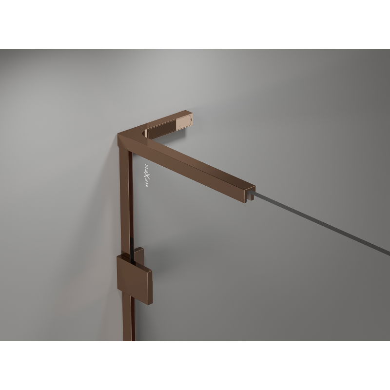 Mexen Lunar L stumdomos dušo durys, dešinioji 130 cm, permatomos, rožinio aukso - 834L-130-000-60-00-P