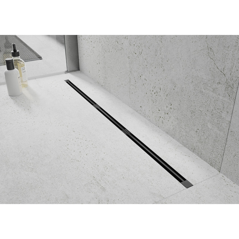 Mexen Flat 360° Super Slim linijinis rotacinis nutekėjimas 160 cm, Juoda - 1751160