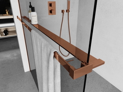 Mexen lentyna dušo sienelei su rankšluosčių laikikliu, rožinis auksas - 800-02-60