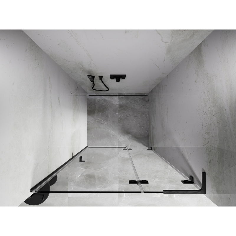 Mexen Lunar L dešinės pusės dušo durys 85 cm, skaidrios, šlifuotas ginklo pilkas - 834L-085-000-66-00-P