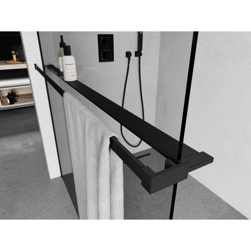 Mexen lentyna dušo sienelei su rankšluosčių laikikliu, juoda - 800-02-70