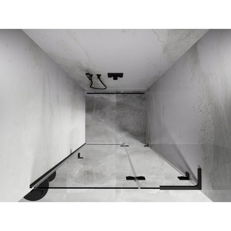 Mexen Lunar L dešrainės durys dešinės pusės 125 cm, permatomos, ginklų metalo - 834L-125-000-95-00-P