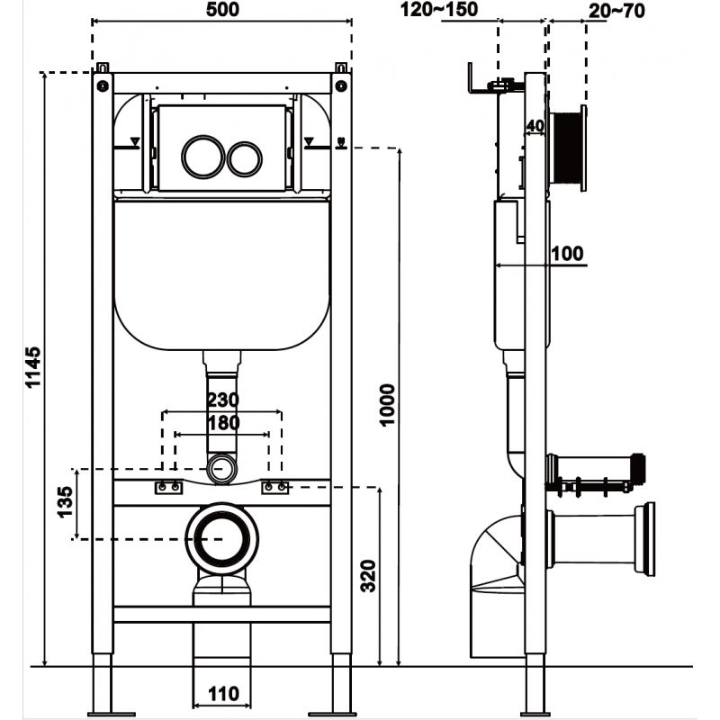 Mexen Tex Air E pneumatinis potinkinis rėmas WC - 61109A