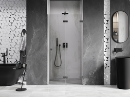Mexen Lunar-F atveriamos dušo durys dešinės 70 cm, skaidrios, gun gray poliruotos - 836-070-000-66-00-P