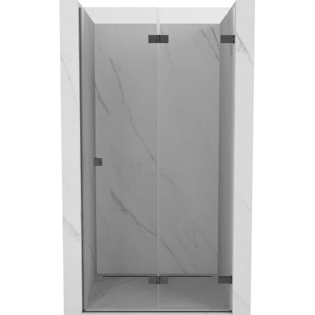 Mexen Lunar-F sulankstomos dušo durys dešinės 85 cm, skaidrios, gun gray šlifuotos - 836-085-000-66-00-P