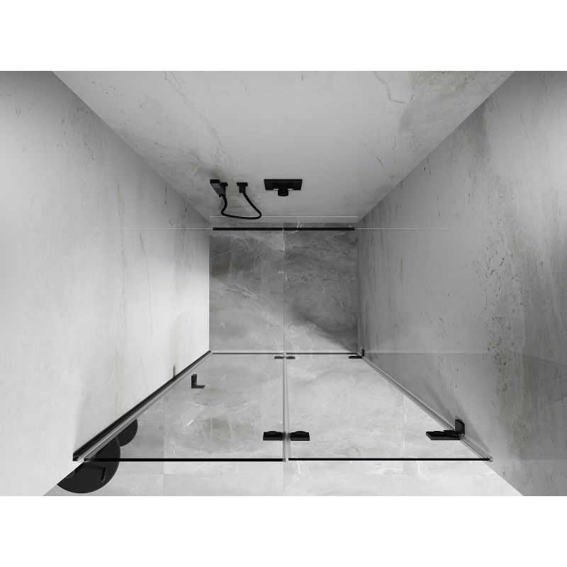 Mexen Lunar-F sulankstomos dušo durys dešinės 90 cm, skaidrus, šlifuotas gun gray - 836-090-000-66-00-P