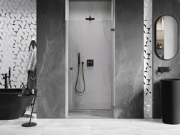 Mexen Lunar-B dešrinė dušo durys 80 cm, permatomos, gun metal - 832-080-000-95-00-P