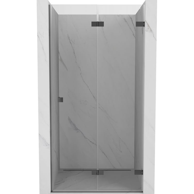 Mexen Lunar-F sulankstomos dušo durys, dešinės pusės, 80 cm, permatomos, šautuvo metalo spalva - 836-080-000-95-00-P