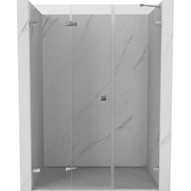 Mexen Lunar-F sulankstomos kairios dušo durys 110 cm, skaidrus, chromas - 836S-110-050-01-00-L