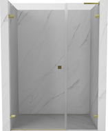 Mexen Lunar-B L pakabinamosios dušo durys kairės 130 cm, permatomos, aukso spalvos - 832SL-130-050-50-00-L