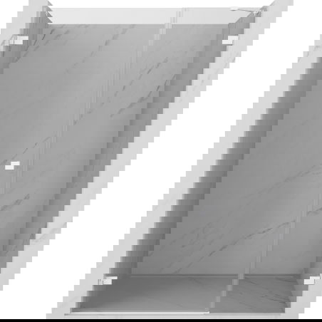 Mexen Lunar-B kairiųjų varčių dušo durys 130 cm, permatomos, baltos - 832S-130-050-20-00-L