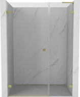 Mexen Lunar-B L kairės pusės dušo durys 125 cm, permatomos, auksinės šlifuotos - 832SL-125-050-55-00-L
