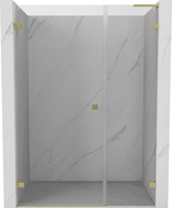 Mexen Lunar-B L kairiųjų durų dušo durys, 130 cm, skaidrios, auksinės šlifuotos - 832SL-130-050-55-00-L
