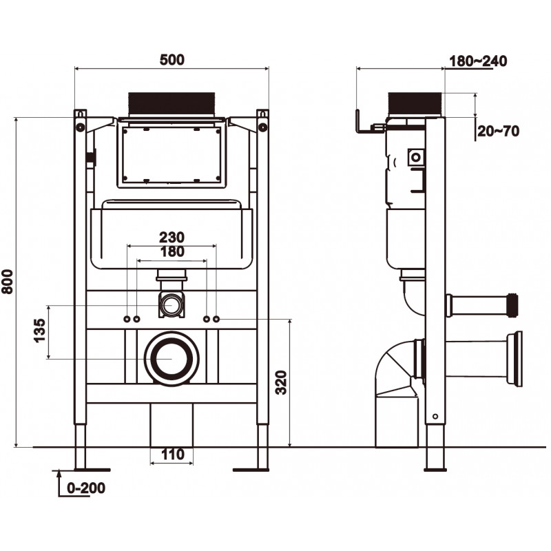 Mexen Tex Air XS-U pneumatinis paslėptas rėmas WC - 61850A