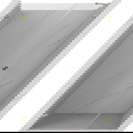 Mexen Lunar-B kairiosios pusės dušo durys, 110 cm, permatomos, auksinės - 832S-110-050-50-00-L