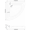 Mexen Rio pusapvalė dušo kabina 90 x 90 cm, juostelės, auksinė + Rio padėklas, baltas - 863-090-090-50-20-4710