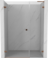 Mexen Lunar-B L kairiosios pusės dušo durys, atveriamos 140 cm, permatomos, rožinis auksas - 832SL-140-050-60-00-L