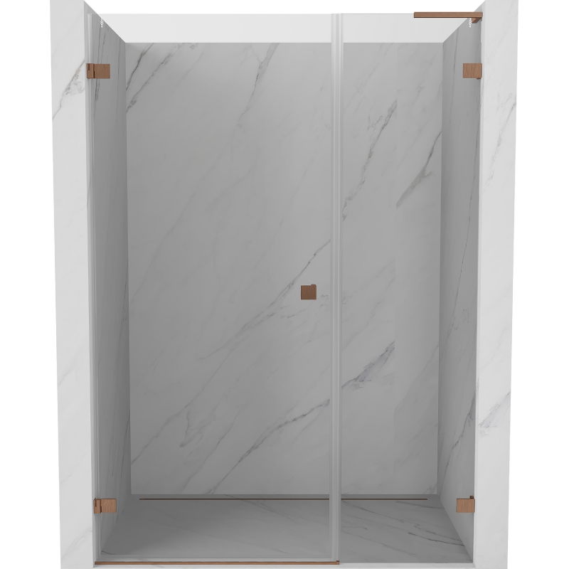 Mexen Lunar-B L kairavimo dušo durys kairinės 135 cm, skaidrios, šlifuotas varis - 832SL-135-050-65-00-L