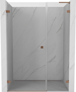 Mexen Lunar-B L kairavimo dušo durys kairinės 135 cm, skaidrios, šlifuotas varis - 832SL-135-050-65-00-L