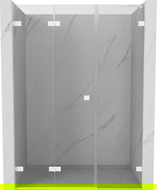 Mexen Lunar-F sulankstomos dušinės durys kairės 125 cm, permatomos, baltos - 836S-125-050-20-00-L