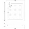 Mexen Rio kvadrato formos dušo kabina 90 x 90 cm, skaidri, auksinė + Rio dušo padėklas, baltas - 860-090-090-50-00-4510