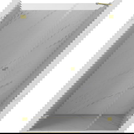 Mexen Lunar-B kairūs dušo durys, atsidarančios 135 cm, permatomos, šlifuotas auksas - 832S-135-050-55-00-L