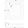 Mexen Rio kvadratinė dušo kabina 80 x 80 cm, permatoma, auksinė + Rio dušo padėklas, baltas - 860-080-080-50-00-4510