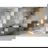Mexen Rio kvadratinė dušo kabina 80 x 80 cm, baltos juostos, auksinė + Rio dušo padėklas, baltas - 860-080-080-50-20-4510
