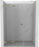 Mexen Lunar-F sulankstomos dušo durys kairės 140 cm, skaidrus, auksinis - 836S-140-050-50-00-L