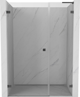 Mexen Lunar-B L kairioji dušo durys 130 cm, permatomas, šlifuotas ginklo pilkas - 832SL-130-050-66-00-L