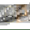 Mexen Rio kvadratinė dušo kabina 90 x 90 cm, baltos juostos, auksinė + Rio padėklas, baltas - 860-090-090-50-20-4510