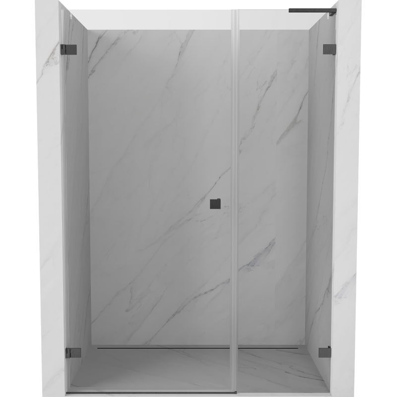 Mexen Lunar-B L dušo durys atveriamos kairė 145 cm, skaidrios, šepečiuota pistoletinė pilka - 832SL-145-050-66-00-L