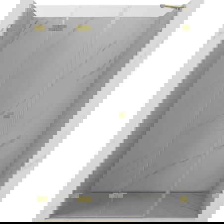 Mexen Lunar-F dušo durys sulankstomos kairės 110 cm, skaidrios, šlifuotas auksas - 836S-110-050-55-00-L