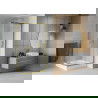 Mexen Rio kvadratinė dušo kabina 90 x 90 cm, Šerkšnas, Auksinė + dušo padėklas Rio, Balta - 860-090-090-50-30-4510