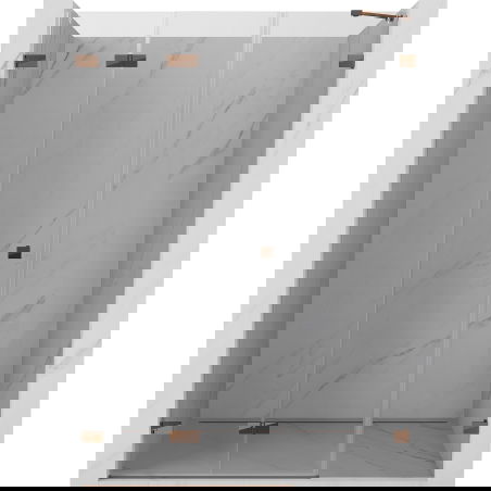 Mexen Lunar-F sulankstomos dušo durys kairės pusės 110 cm, permatomos, rožinio aukso - 836S-110-050-60-00-L