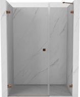 Mexen Lunar-B kairioji pusė varstomos dušo durys 130 cm, permatomos, rožinio aukso - 832S-130-050-60-00-L