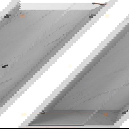 Mexen Lunar-B kairiosios pusės dušo durys, atveriamos, 140 cm, permatomos, rožinio aukso - 832S-140-050-60-00-L