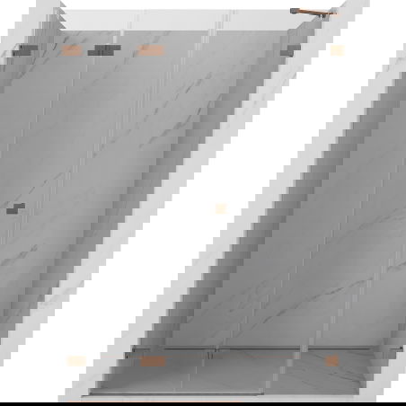 Mexen Lunar-F susukamos dušo durys kairės 120 cm, skaidrios, šlifuotas varis - 836S-120-050-65-00-L